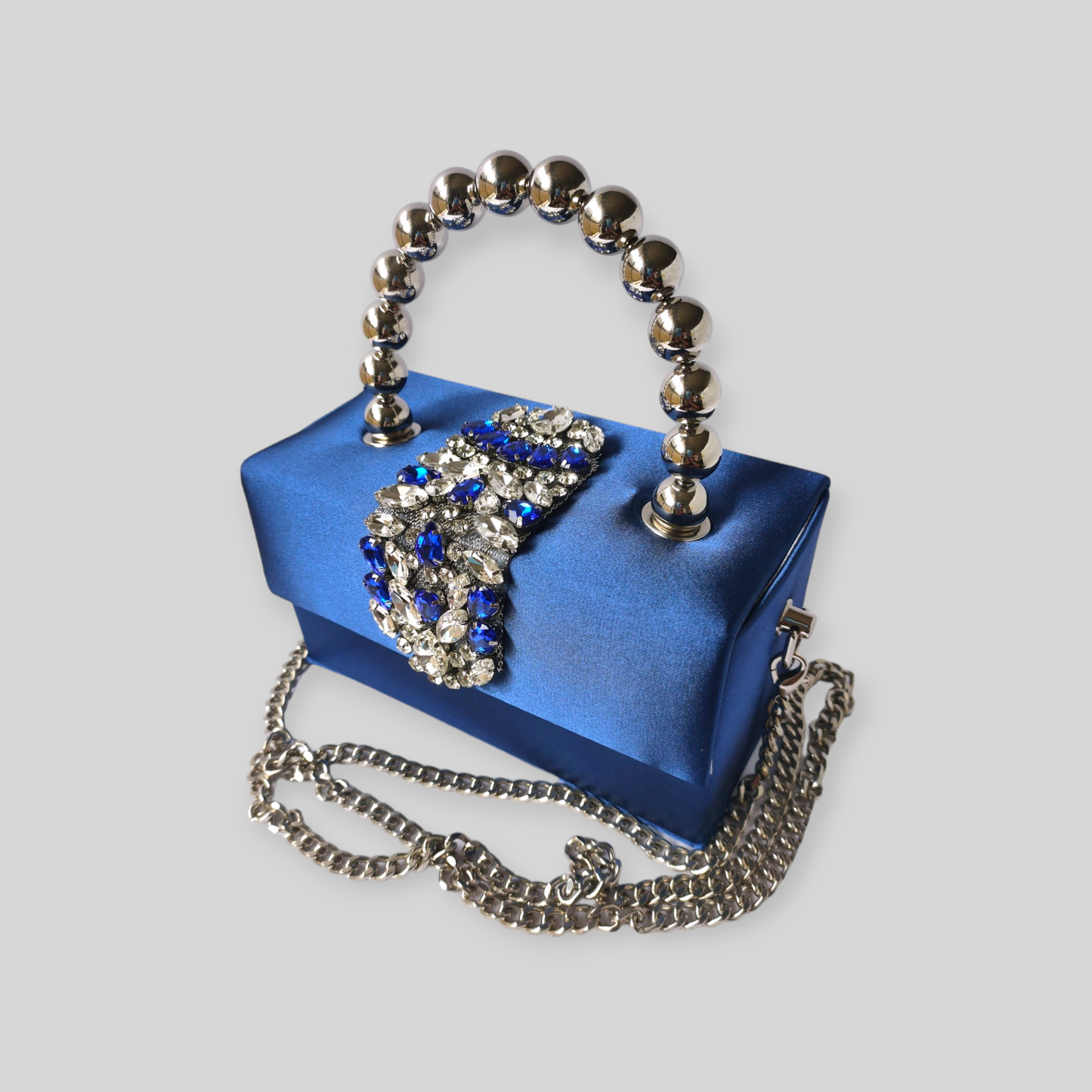 PLUSH Blue Silk Evening Bag