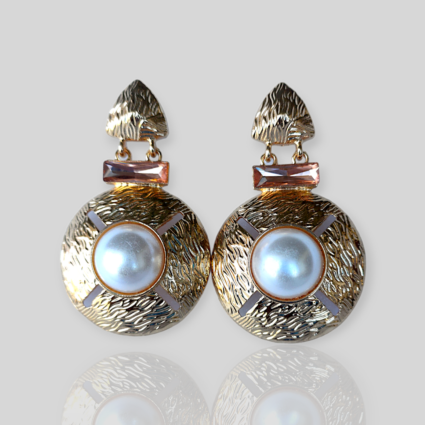 STORM Gold/Pink Drop Earrings