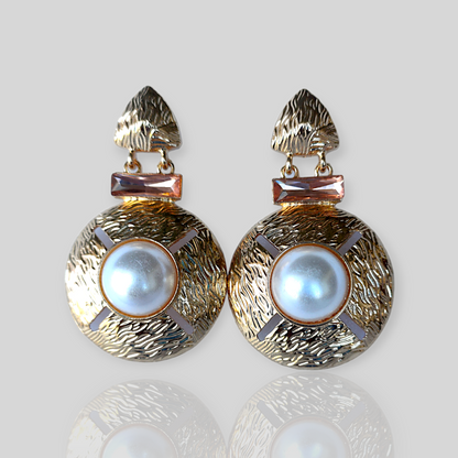 STORM Gold/Pink Drop Earrings