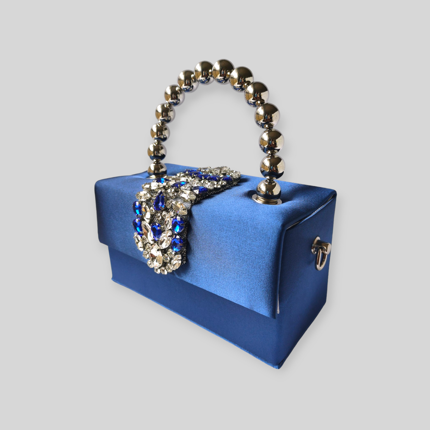 PLUSH Blue Silk Evening Bag