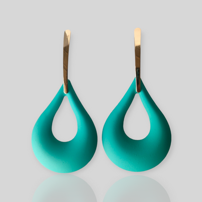 DEW Green/Gold Drop Earrings