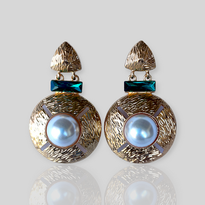 STORM Gold/Green Drop Earrings