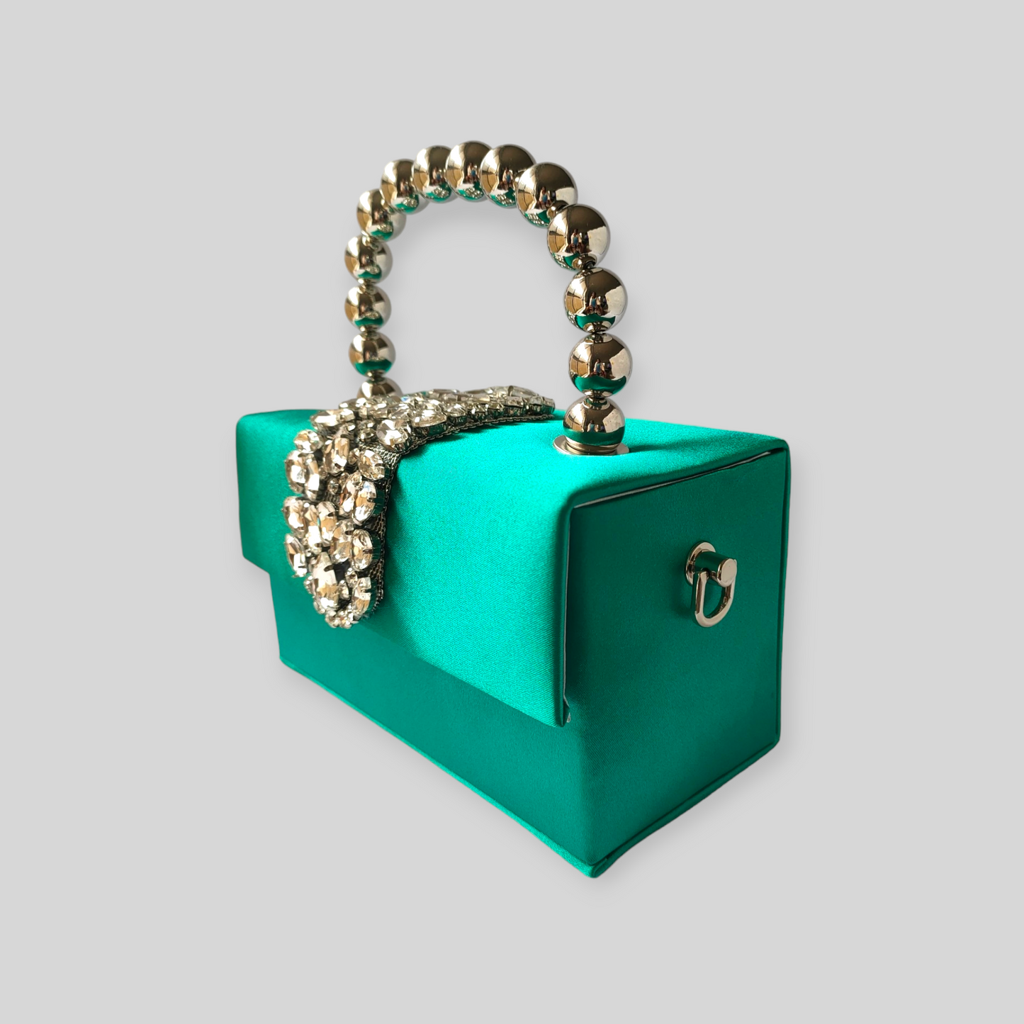 PLUSH Green Silk Evening Bag