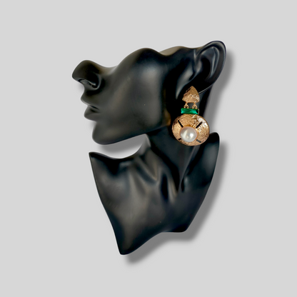 STORM Gold/Green Drop Earrings