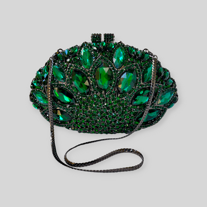 SWANKY Green Crystal Clutch
