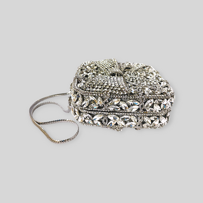RITZY Silver Crystal Clutch