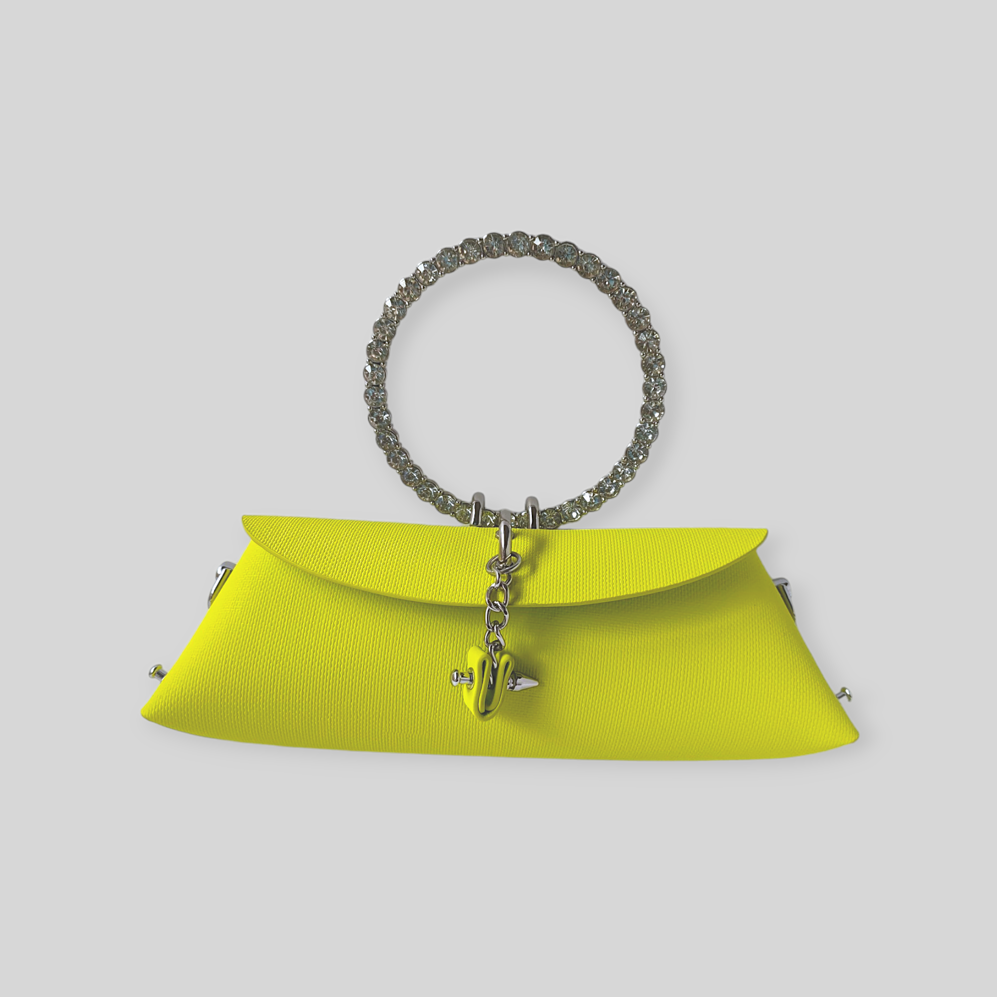 VOGUE Yellow-Green Leather Evening Bag