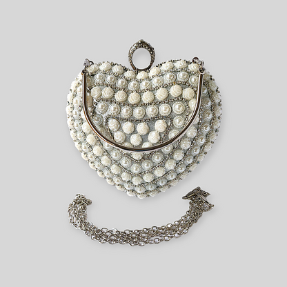 PRISTINE White Pearl Clutch