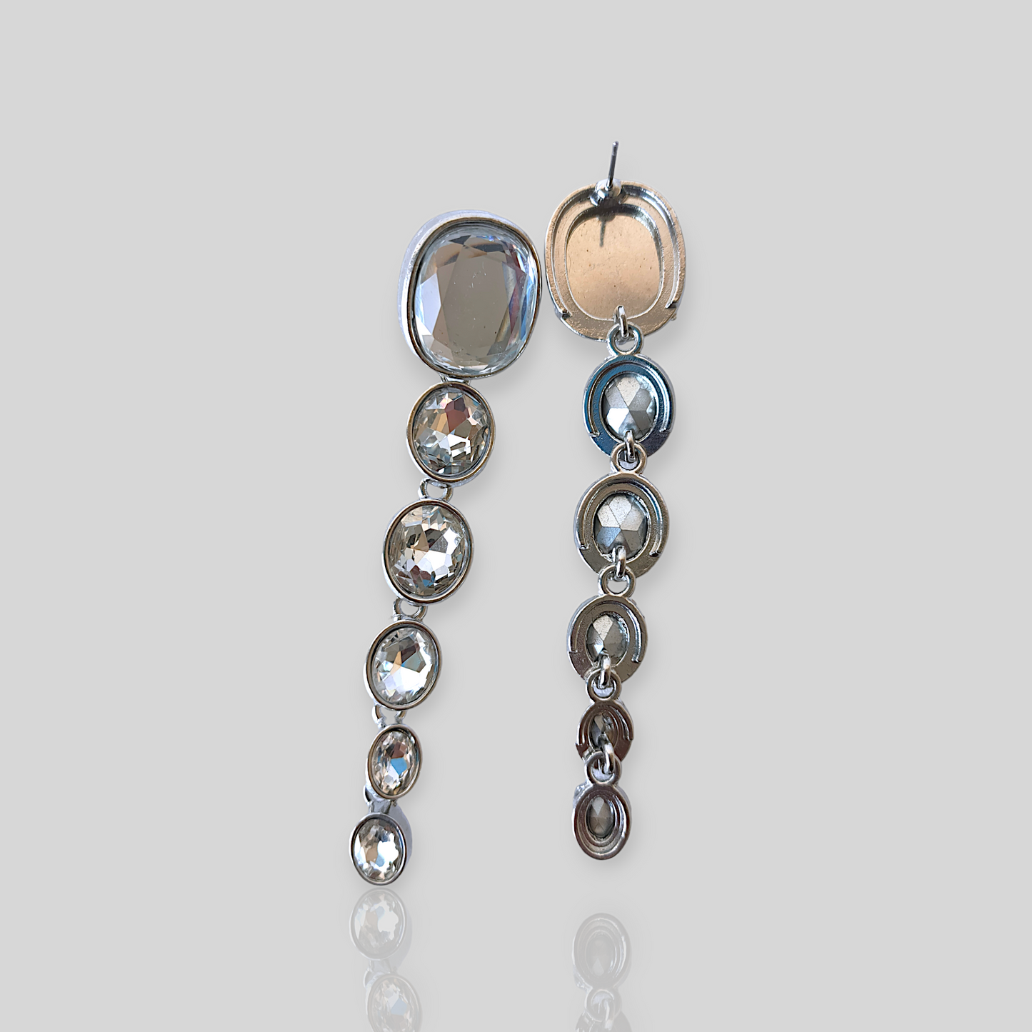 MISTY Silver Drop Statement Earrings