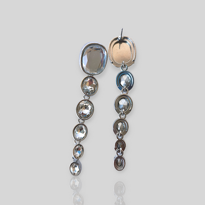 MISTY Silver Drop Statement Earrings