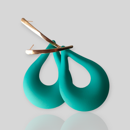 DEW Green/Gold Drop Earrings