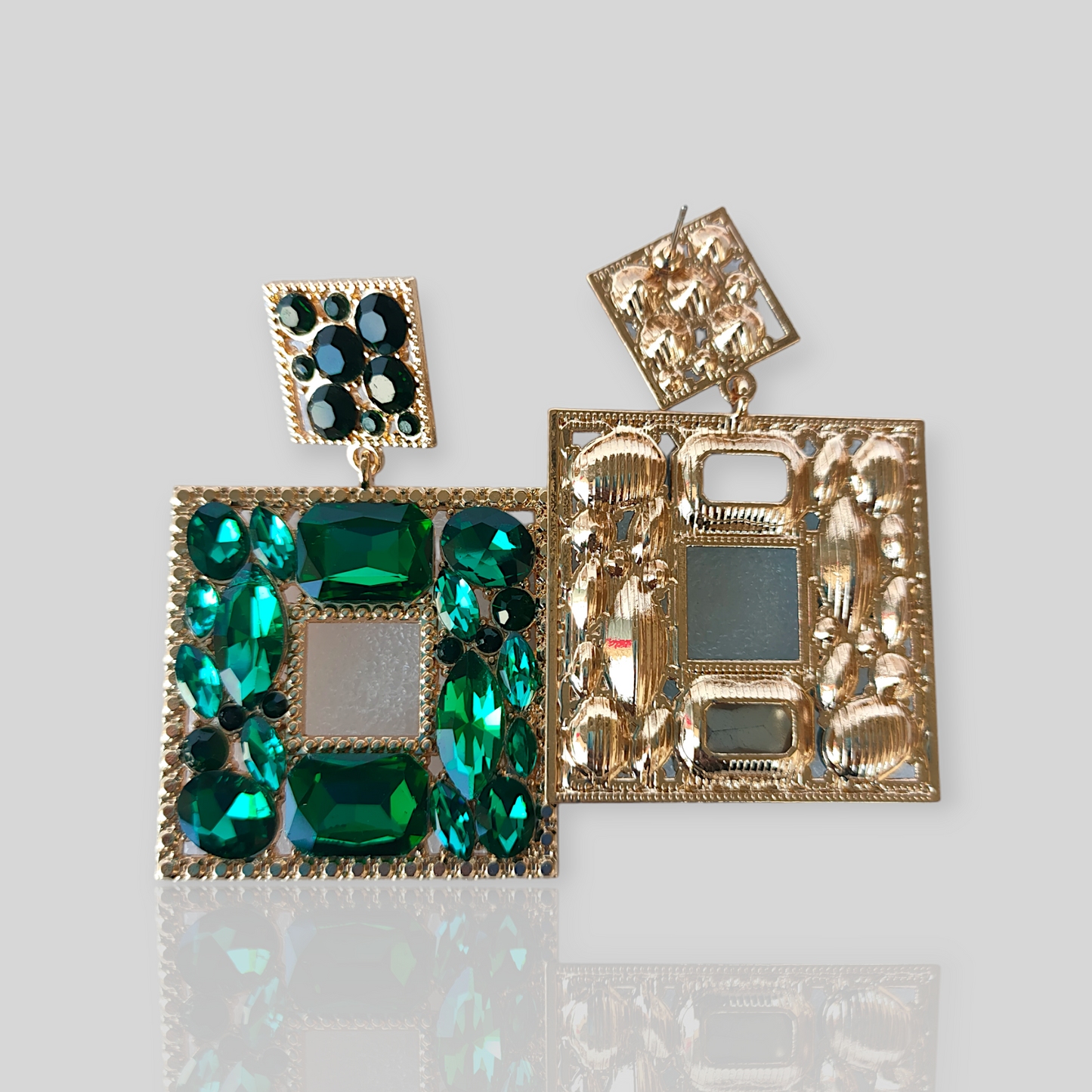 SPARROW Green Chandelier Earrings