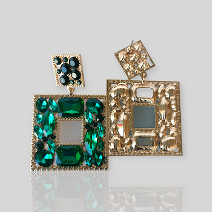 SPARROW Green Chandelier Earrings