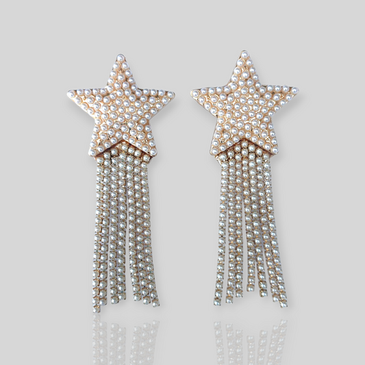 SPLASH Pearl/Gold Drop Earrings