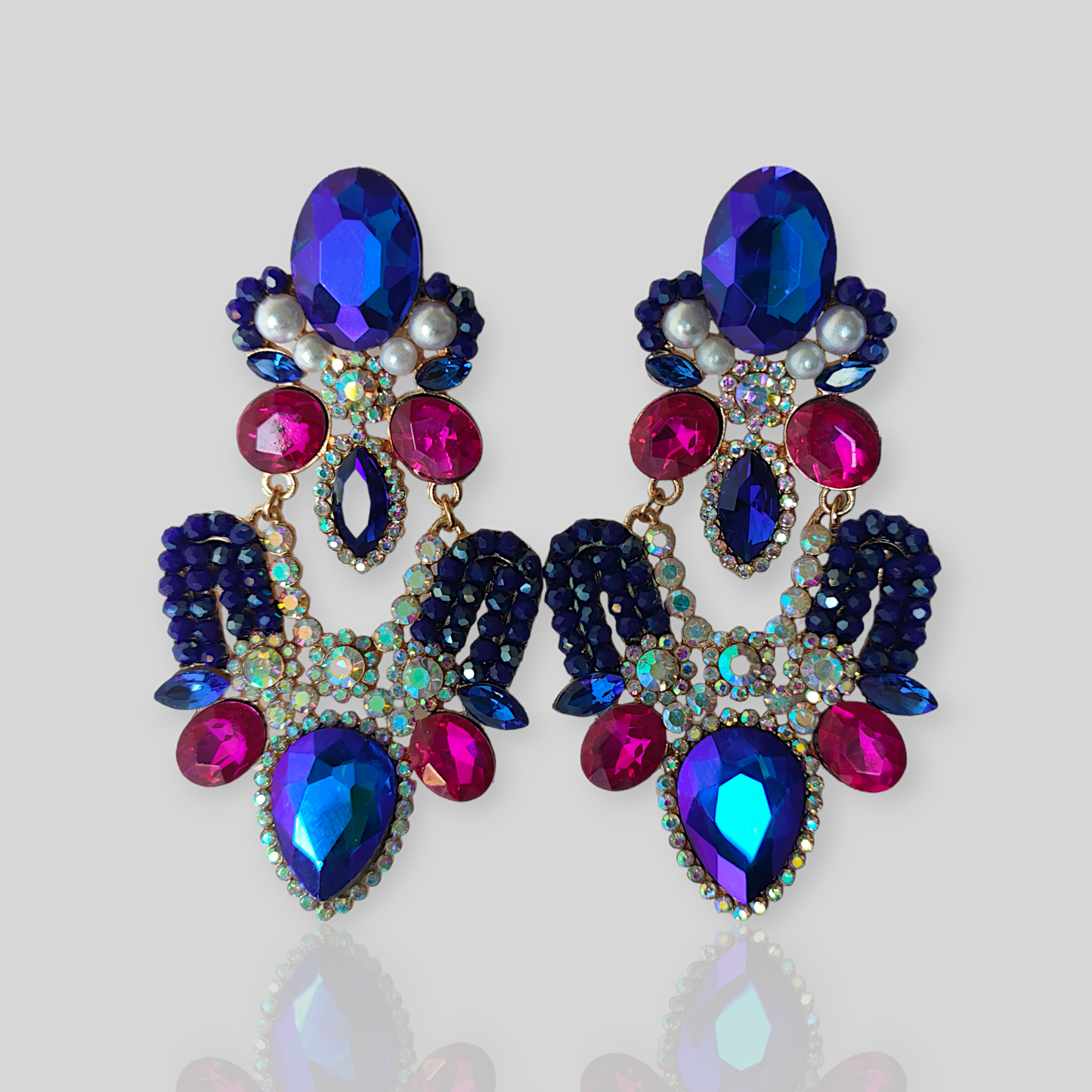 HAIL Blue Chandelier Statement Earrings