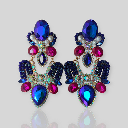 HAIL Blue Chandelier Statement Earrings