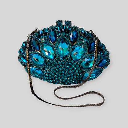 SWANKY Blue Crystal Clutch
