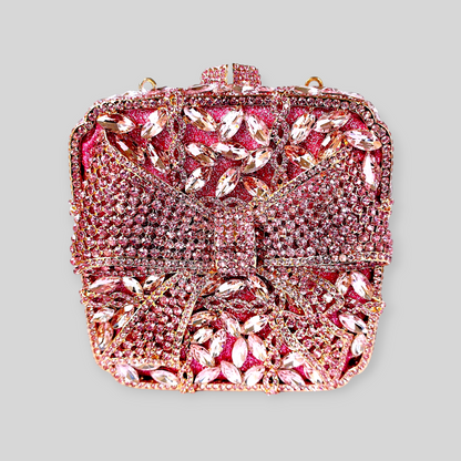 RITZY Pink Crystal Clutch
