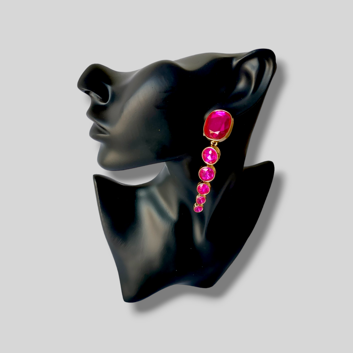 MISTY Pink Drop Statement Earrings