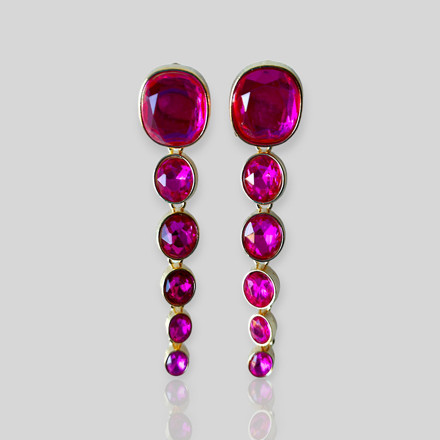 MISTY Pink Drop Statement Earrings