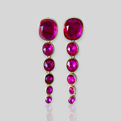 MISTY Pink Drop Statement Earrings