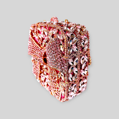 RITZY Pink Crystal Clutch