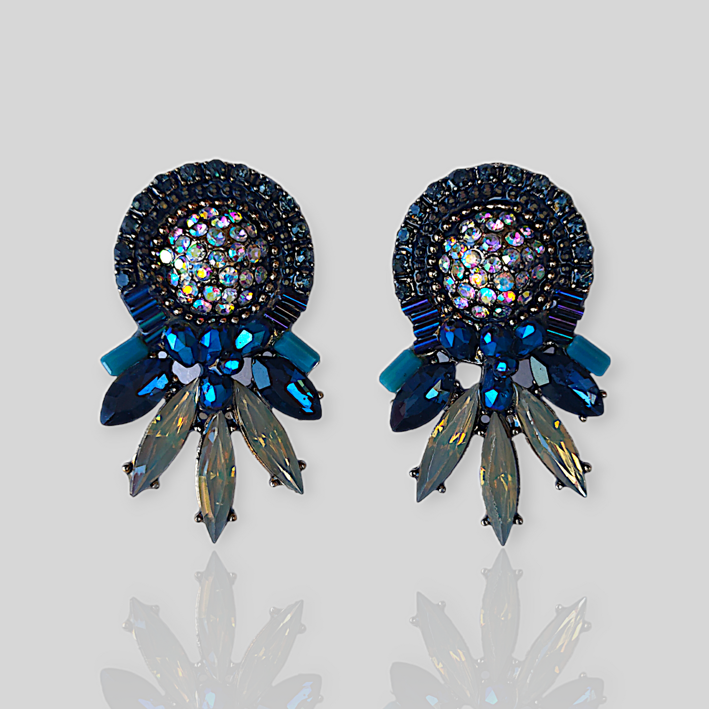 FROSTY Blue Crystal Stud Earrings