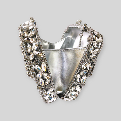 RITZY Silver Crystal Clutch