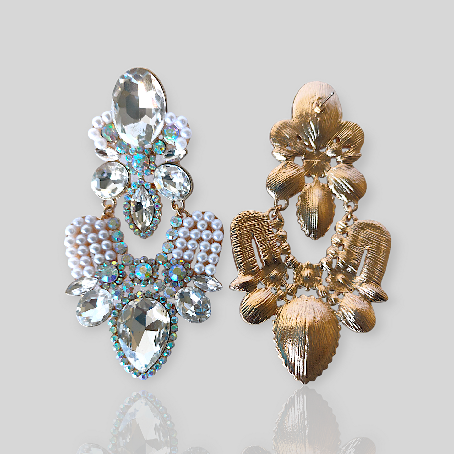 HAIL Clear Chandelier Statement Earrings