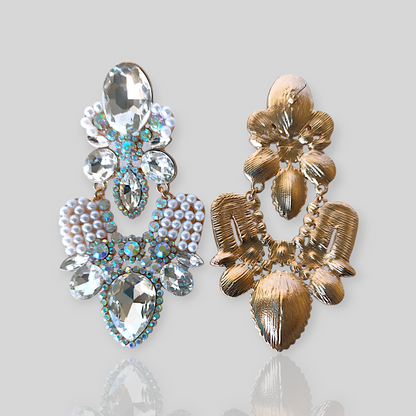 HAIL Clear Chandelier Statement Earrings