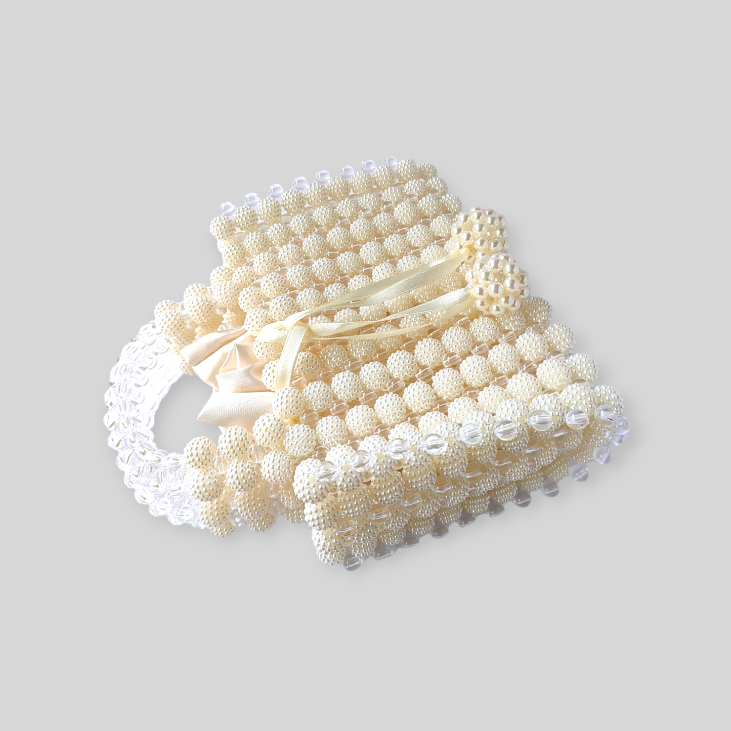 SNAZZY White Beaded Evening Bag