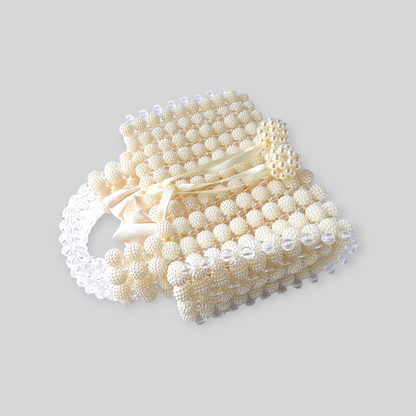 SNAZZY White Beaded Evening Bag