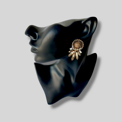 FROSTY Brown Crystal Stud Earrings