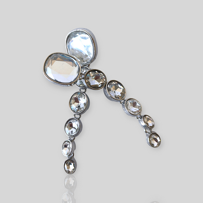 MISTY Silver Drop Statement Earrings