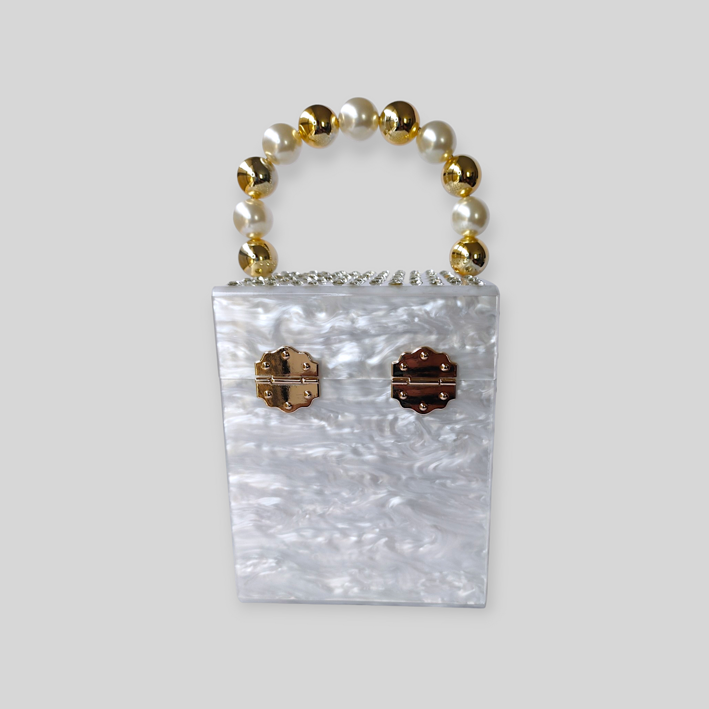 JAZZY White Acrylic Evening Bag