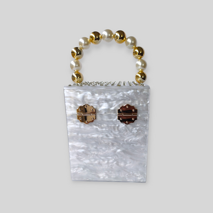 JAZZY White Acrylic Evening Bag