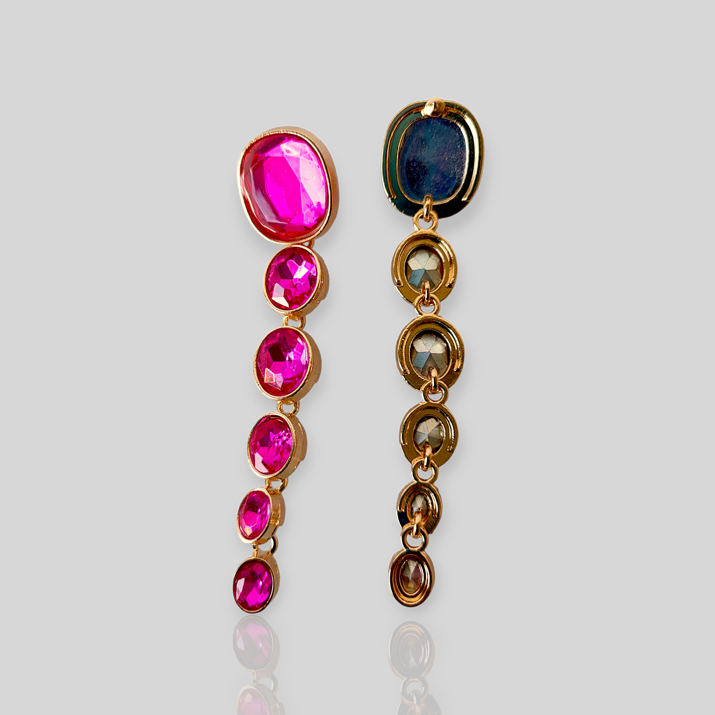 MISTY Pink Drop Statement Earrings