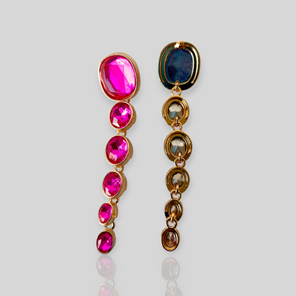 MISTY Pink Drop Statement Earrings