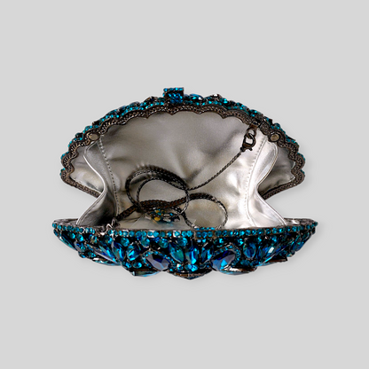 SWANKY Blue Crystal Clutch