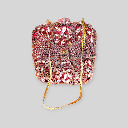 RITZY Pink Crystal Clutch
