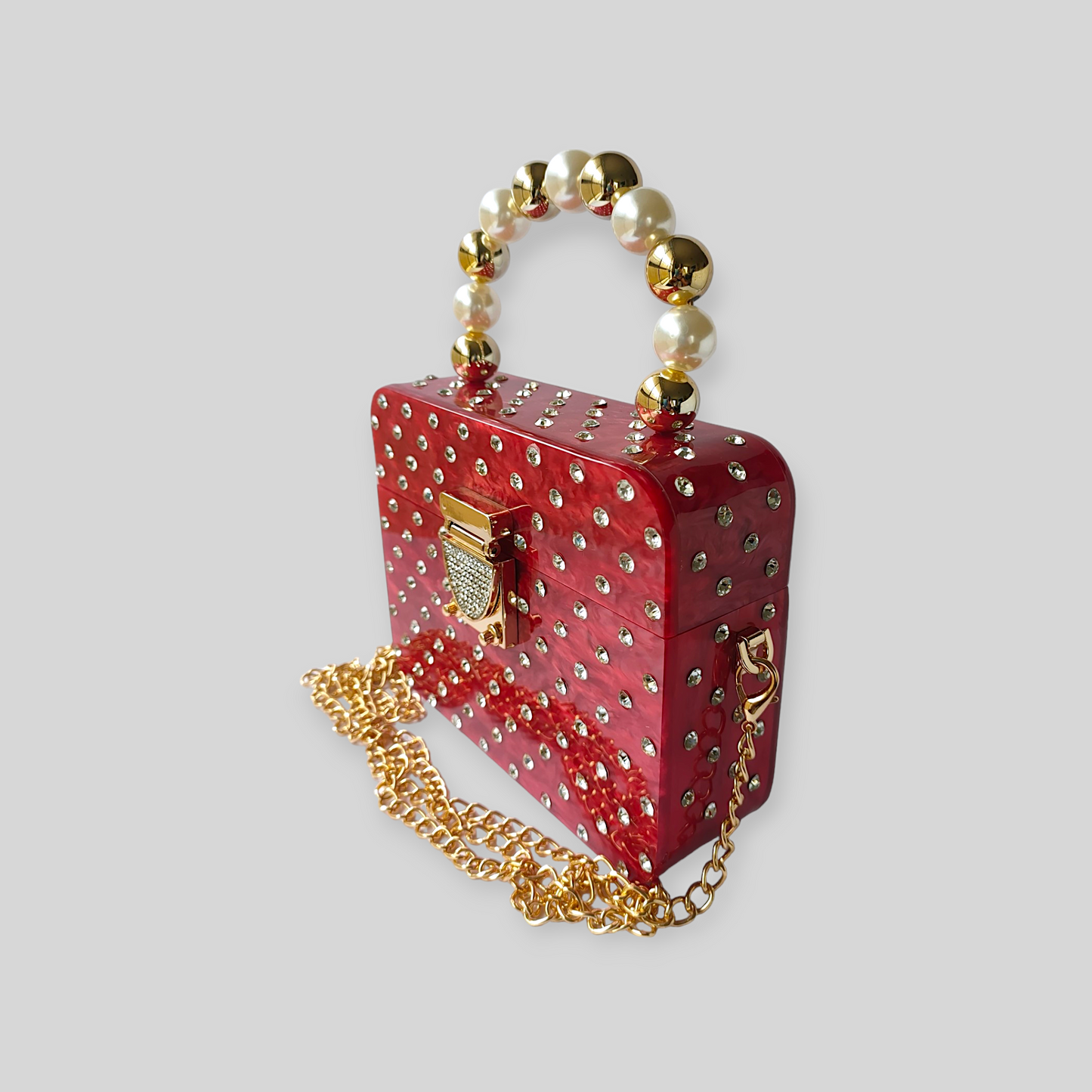 ENCHANT Red Acrylic Evening Bag