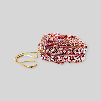RITZY Pink Crystal Clutch