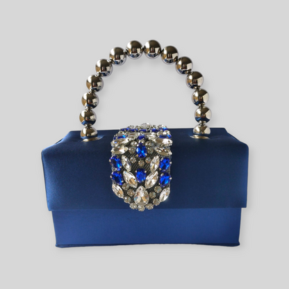 PLUSH Blue Silk Evening Bag
