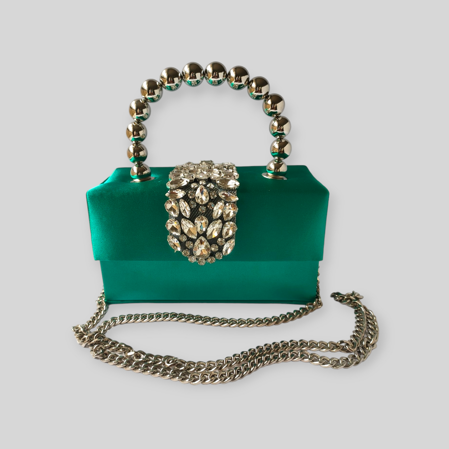 PLUSH Green Silk Evening Bag