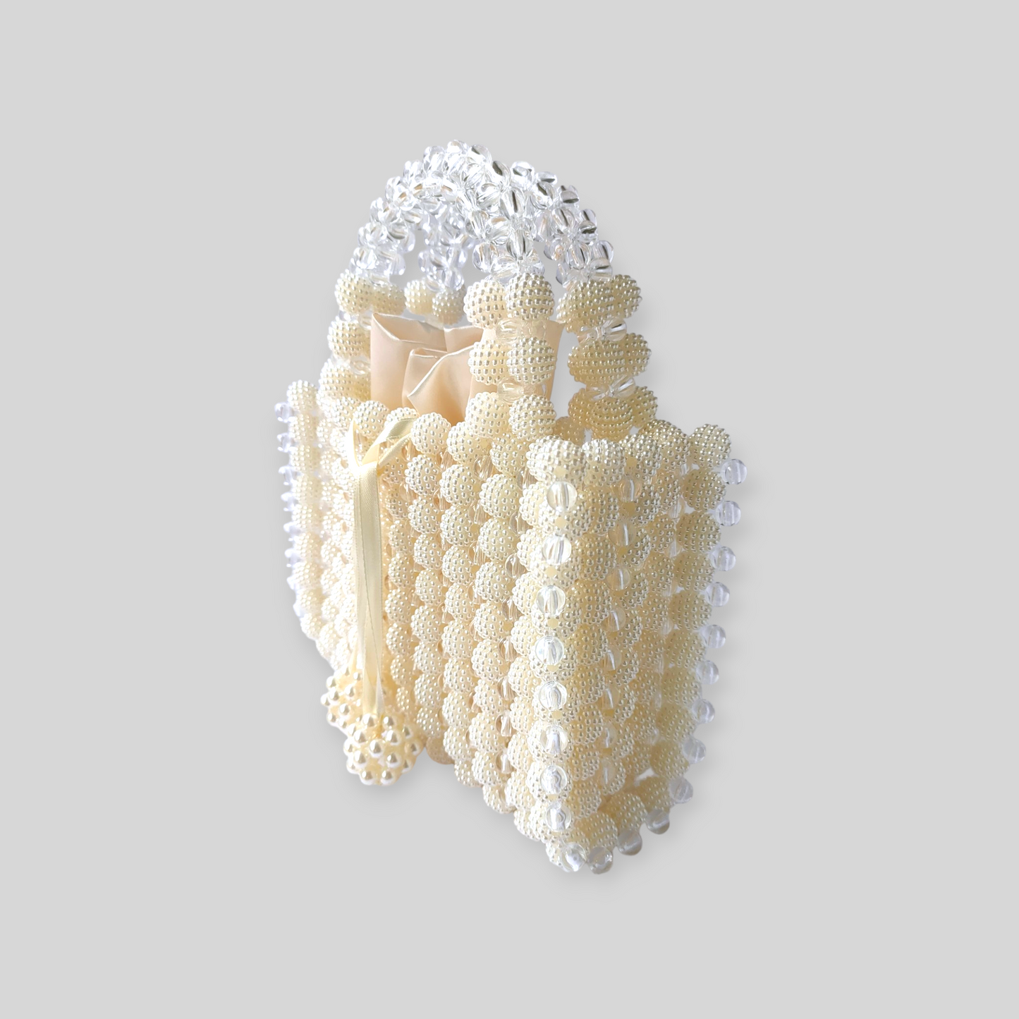 SNAZZY White Beaded Evening Bag