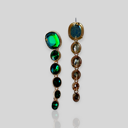 MISTY Green Drop Statement Earrings