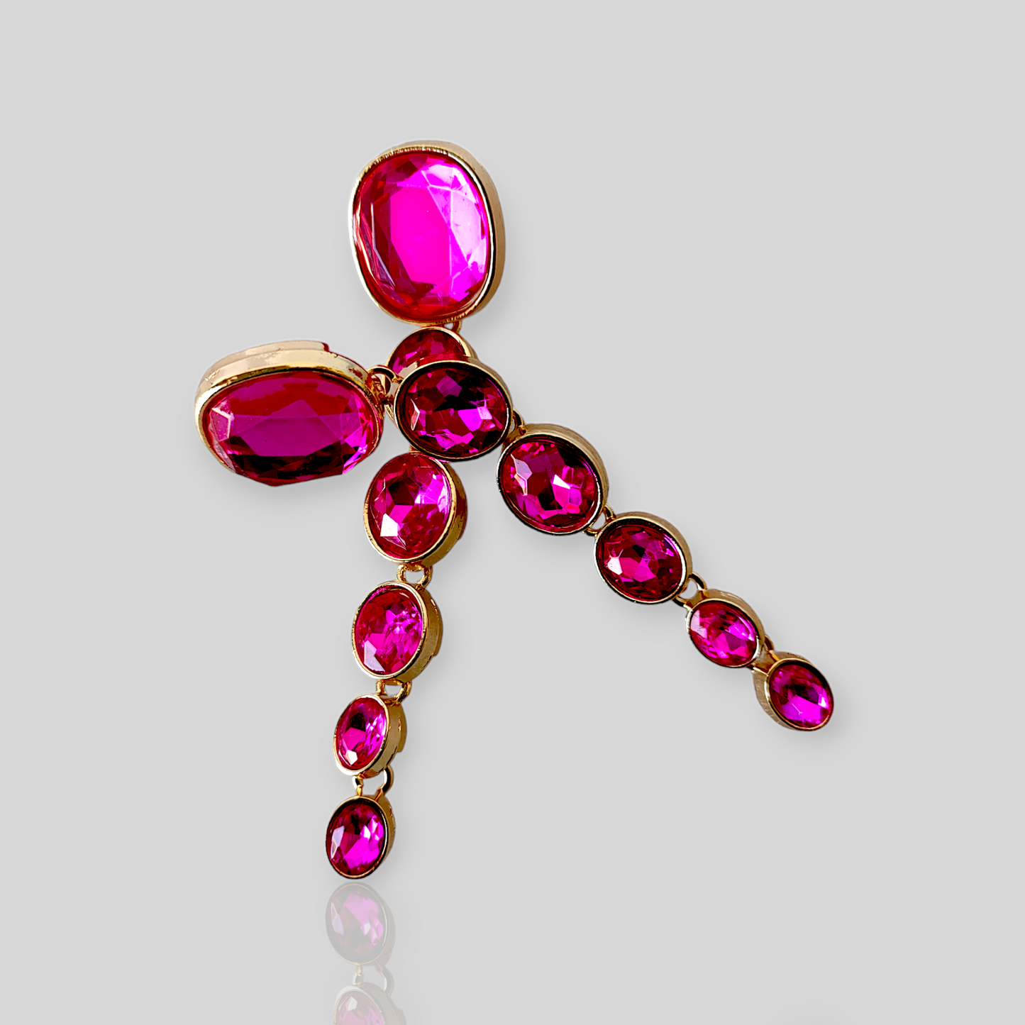 MISTY Pink Drop Statement Earrings