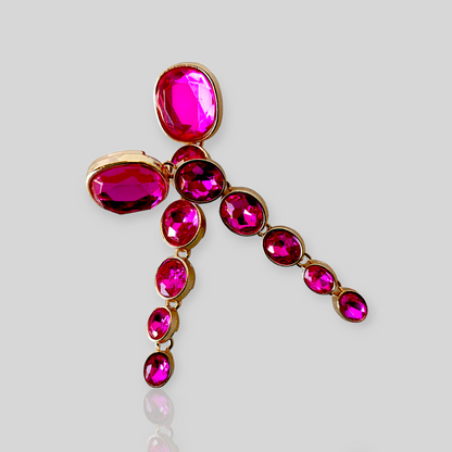 MISTY Pink Drop Statement Earrings