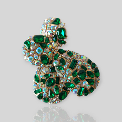 FERN Gold/Green Chandelier Statement Earrings