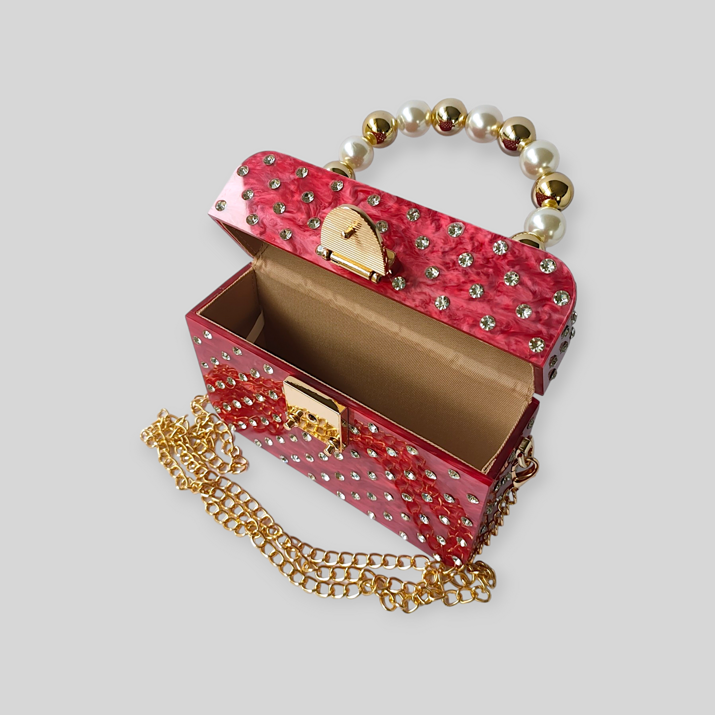 ENCHANT Red Acrylic Evening Bag